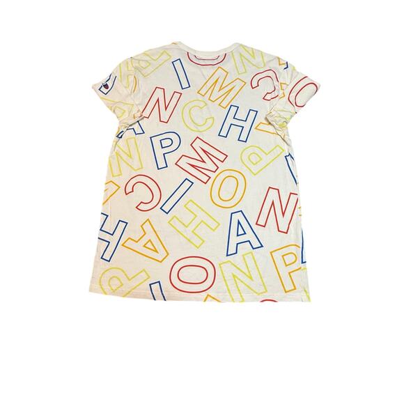 Champion Scrambled Letters Tee Men’s M White Primary Colors Crew Neck - Picture 9 of 13
